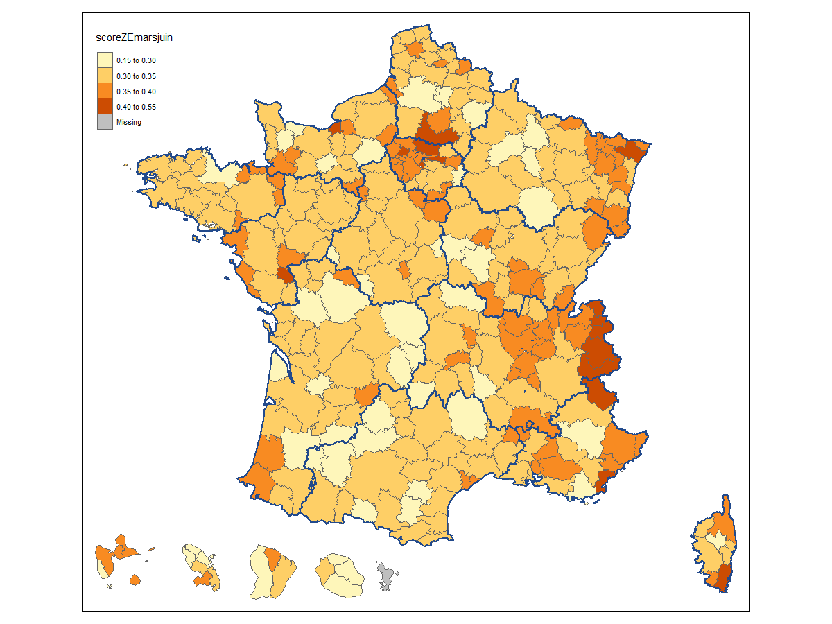 Figure 6 – Exposition moyenne des territoires du 17 mars au 30 juin