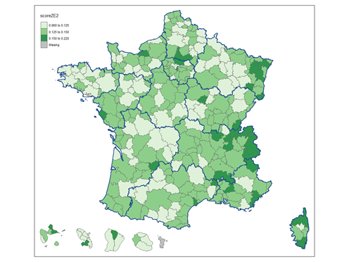 Figure 7 – Rebond moyen de l’activité dans les zones d’emploi en juin par rapport à la période de confinement